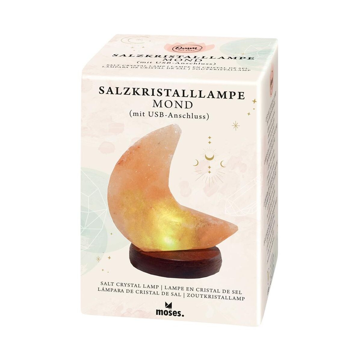 Lampe cristal de sel forme de lune