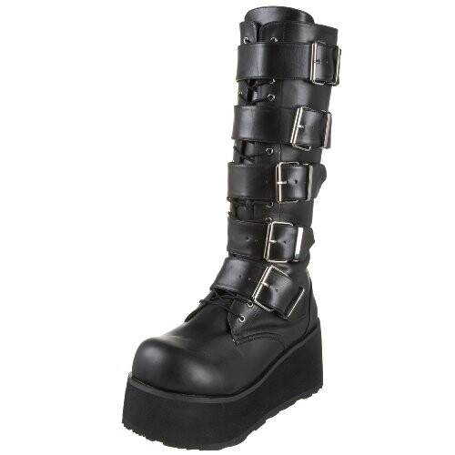 Demonia TRASHVILLE-518, Bottes hautes classiques non doublées Homme - Noir (Blk Vegan Leather), 43 EU