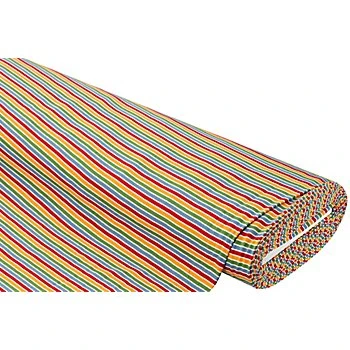 Tissu jersey pur coton à rayures, multicolore