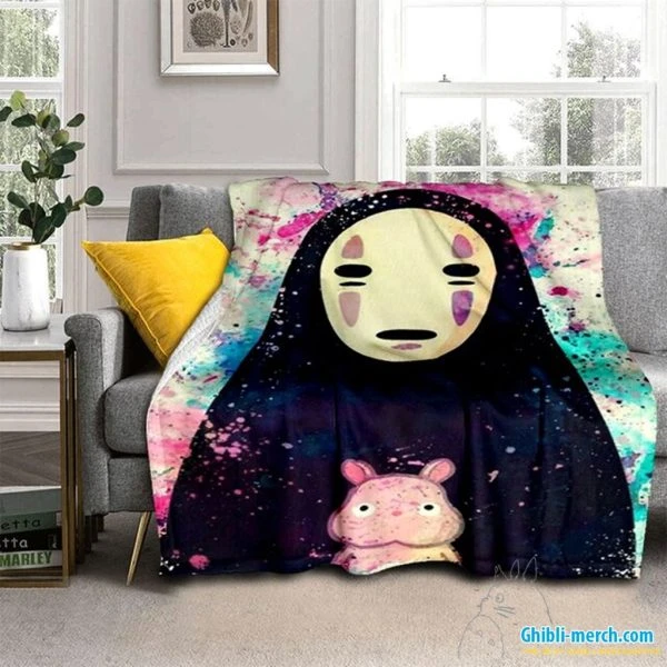 Spirited Away No Face Blanket Colourful | Ghibli Merch Store