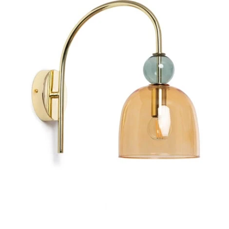 Lampe Murale Métal et Verre Baudelaire Ambre / Vert