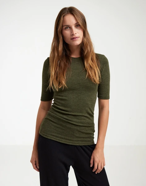T-shirt en laine mérinos femme