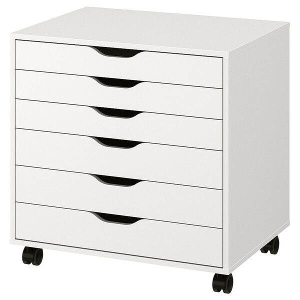 ALEX Caisson à tiroirs sur roulettes, blanc, 67x66 cm - IKEA Belgique