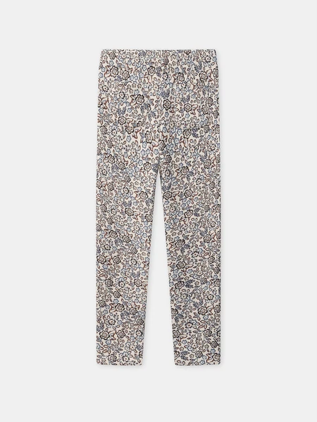 Legging écru imprimé fleuri Fille