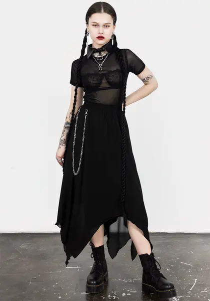Levitate Chain Detail Midi Skirt