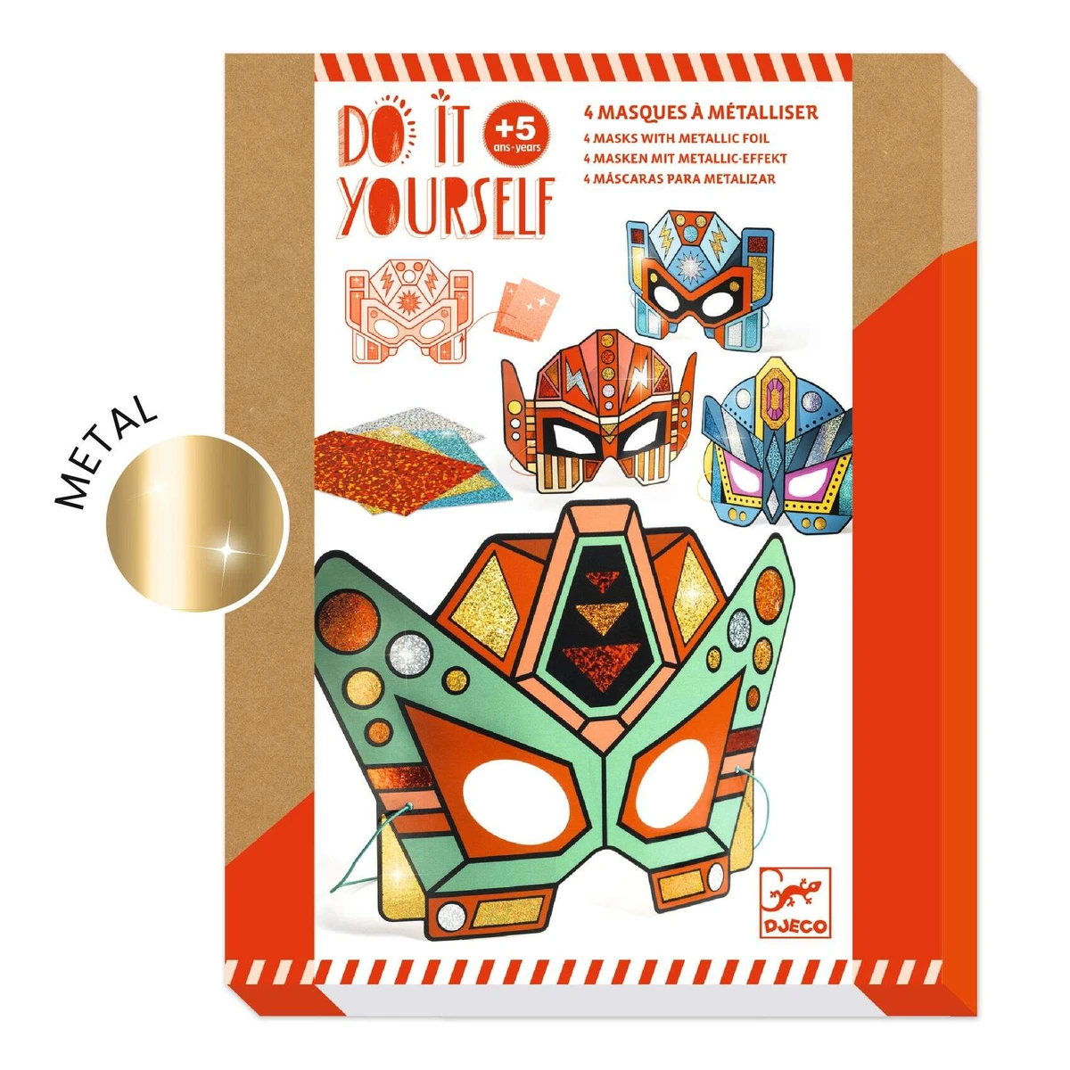 Coffret DIY Masques à métalliser Super robots Djeco