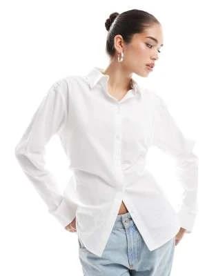 ASOS DESIGN - Chemise oversize nouée dans le dos en popeline - Blanc