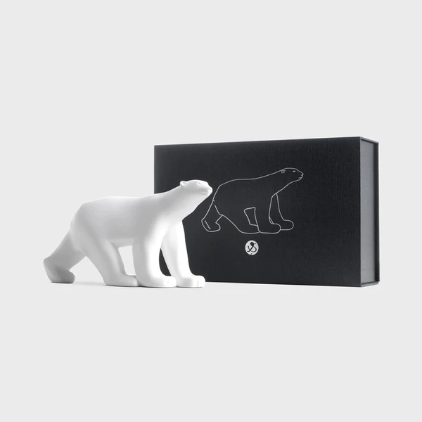 L'Ours blanc en pierre reconstituée 30 cm - François Pompon