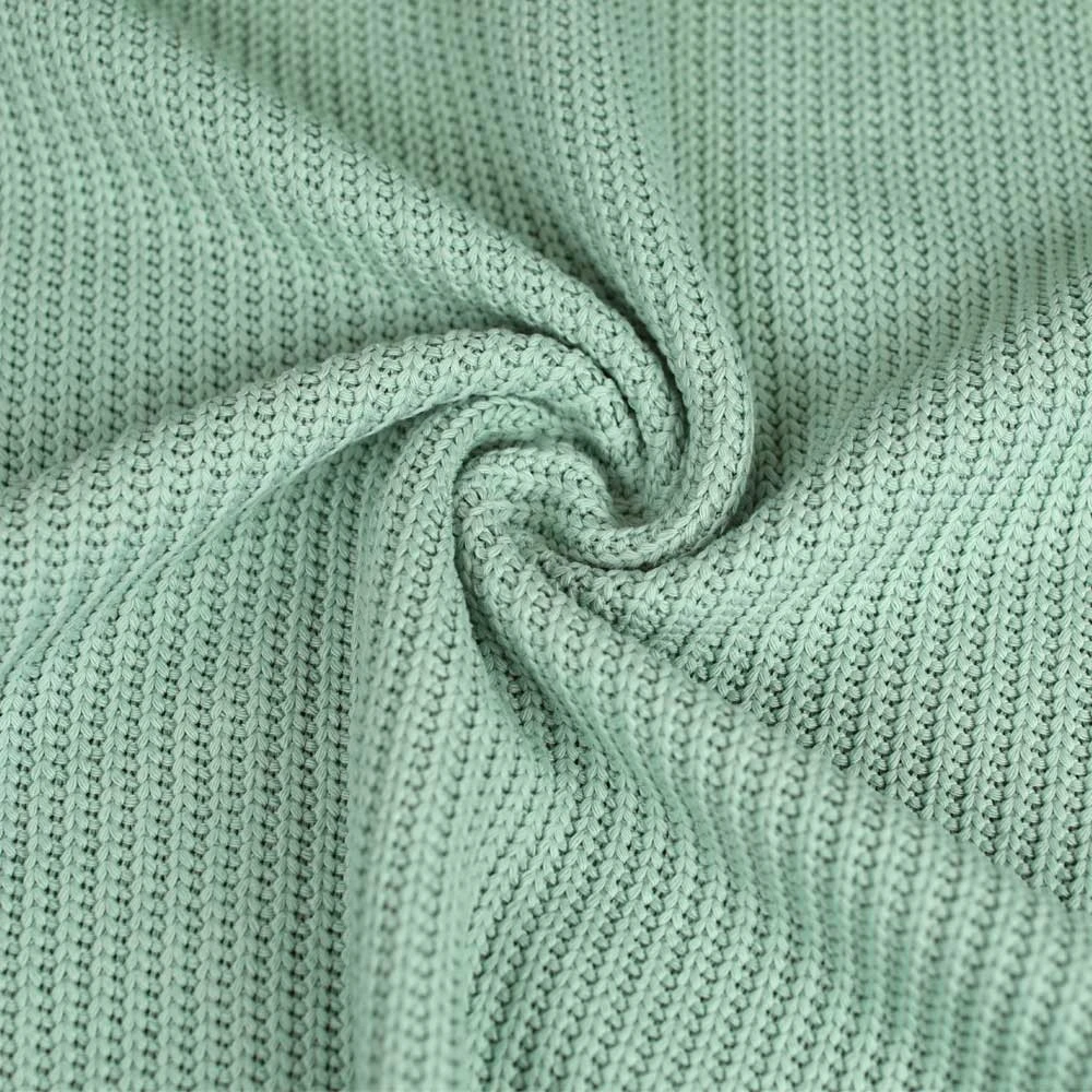 Tissu tricot grosse maille vert | Couture de gilet et cardigan