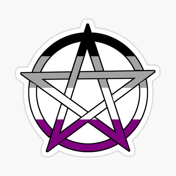 Asexual Pride Pentagram - Gift for Asexual Wiccans, Neopagans and Witches | Sticker