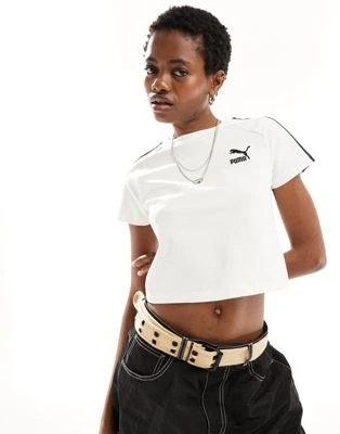 PUMA - Iconic T7 - T-shirt court - Blanc