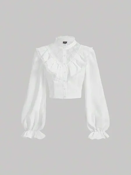 SHEIN MOD Chemise Ã Volants Ã Manche ÃvasÃ©e Ã Bouton