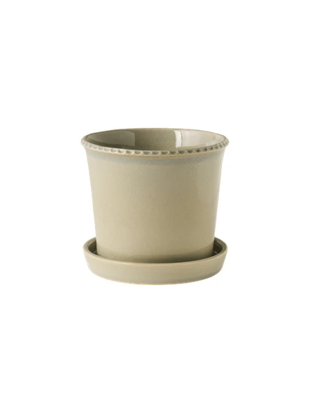 Pot de fleurs avec soucoupe | Céramique. Ø14,5 cm. | Misty Blue