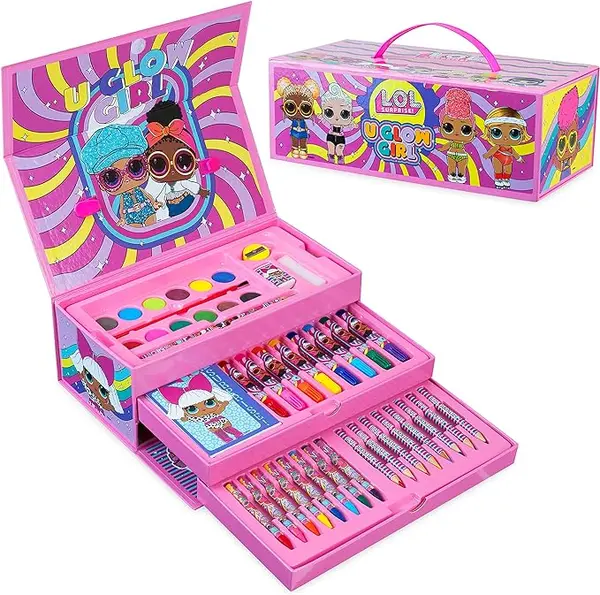 L.O.L. Surprise! Coloriage Enfant Malette Dessin Enfant Crayons de Couleur Feutres Peinture Enfant Fille, Coffret Dessin Fille, 50 Pcs (Multicolore)