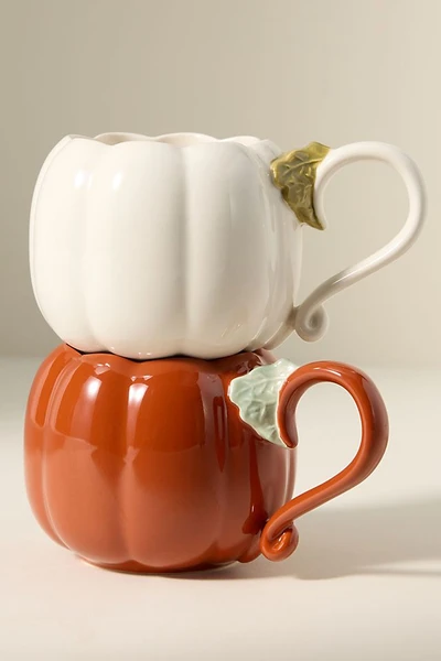 Mug en grès émaillé Lucy en forme de citrouille
