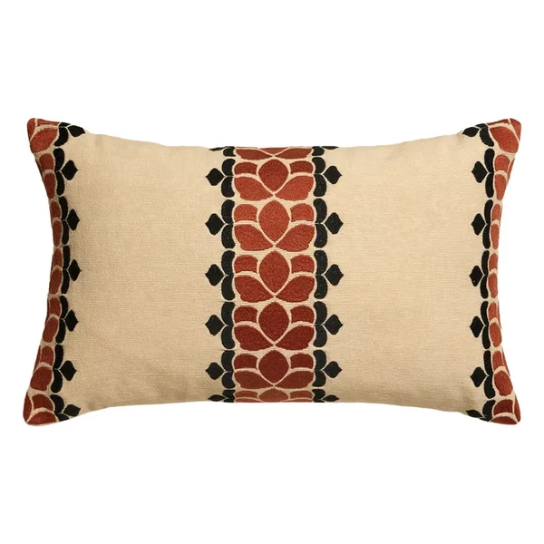 Coussin brodé Flore | Terracotta
