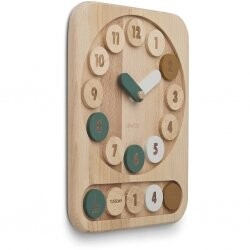 Horloge en bois d'apprentissage | Vert - Liewood