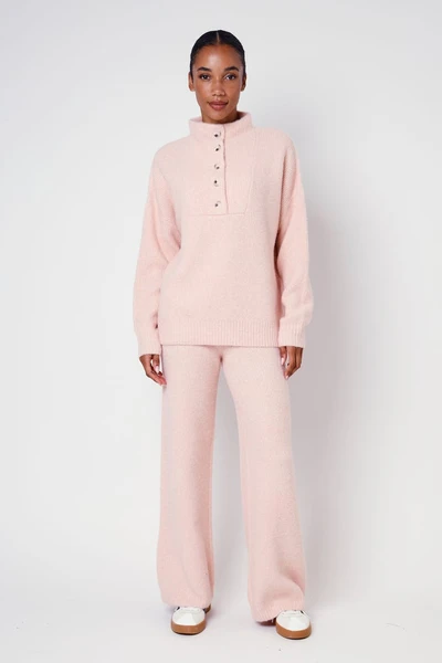 Pantalon loungewear en laine mélangée à structure côtelée