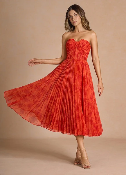 Robe Mi-Longue Tangerine Lyanna | Azazie