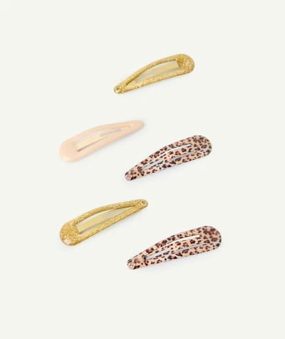 Lot de barrettes bébé fille imprimé léopard et paillettes