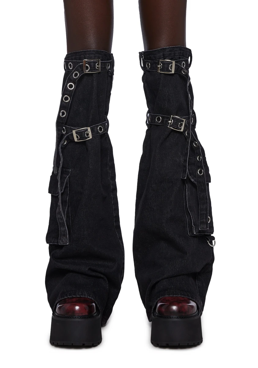 Current Mood Denim Cargo Leg Warmers - Black