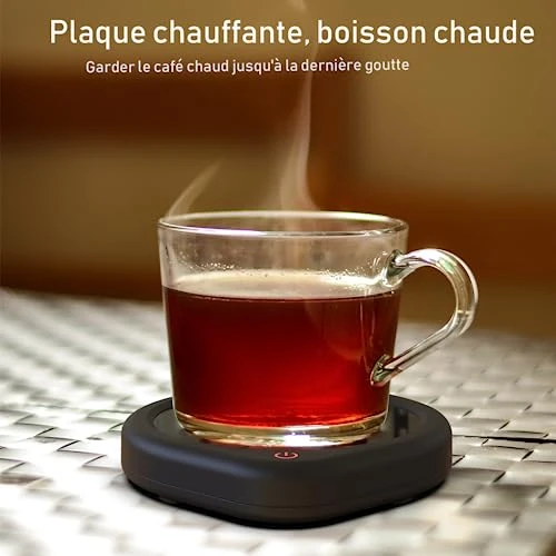 Réchauffe-Tasse à Café avec 2 Réglages de Température, Mug 20 W pour Tasses Électriques, Plaque Chauffante à Café avec Arrêt Automatique après 8 Heures