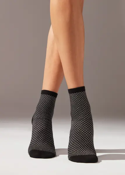 Chaussettes Courtes Motif Losanges avec Paillettes - Chaussettes basses - Calzedonia