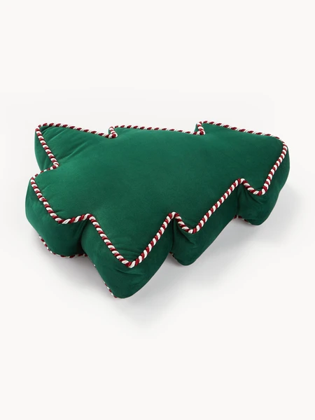 Coussin sapin de Noël en velours Ziva