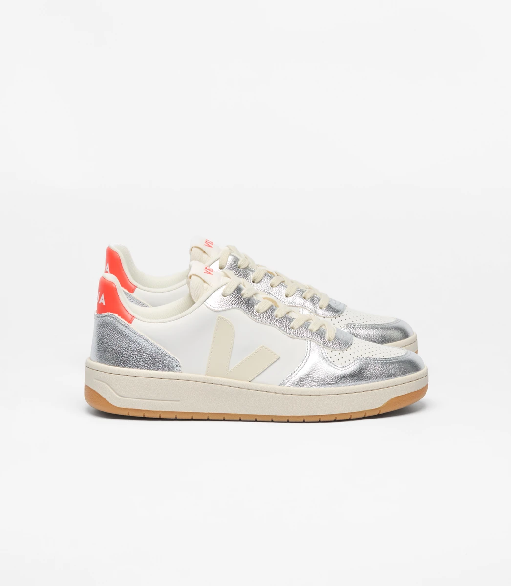 V-10 LEATHER WHITE PIERRE SILVER