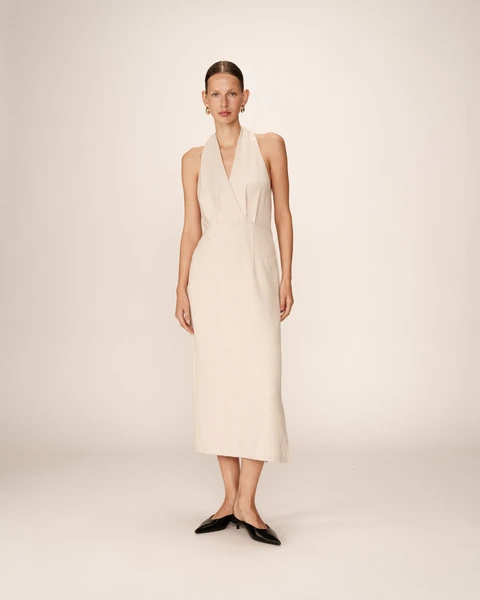 Robe Mi-Longue Perla - Beige