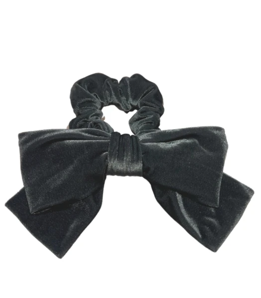 CHOUCHOU NOEUD VELOURS GRIS