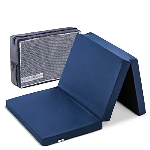 hauck Matelas Lit Parapluie Bébé 120x60x5 cm Sleeper – Compatible Dream N Play Plus, Sleep N Play Go Plus, Play N Relax Center – Compact, Sac de Transport, Bleu Navy