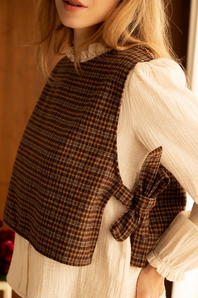 Top Sans Manches Coupe Tablier - Marron - Boutique Libertie
