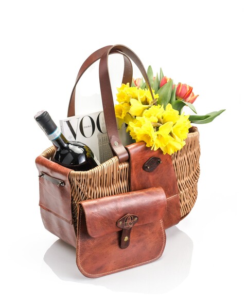 Sac à main en osier Panier exclusif sac vintage Panier en cuir sacs à main Sac cadeau personnalisé original panier naturel LadyBuQ 01