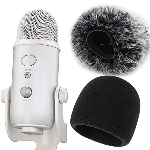Youhares – Bonnette en mousse pour microphone Yeti, bleu Fur Windscreen &amp; Foam