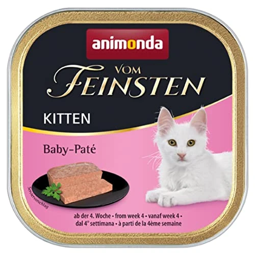Vom Feinsten Kitten d’animonda, nourriture humide pour chat en pleine croissance durant sa première année de vie, pâtée pour chaton, 32 x 100 g