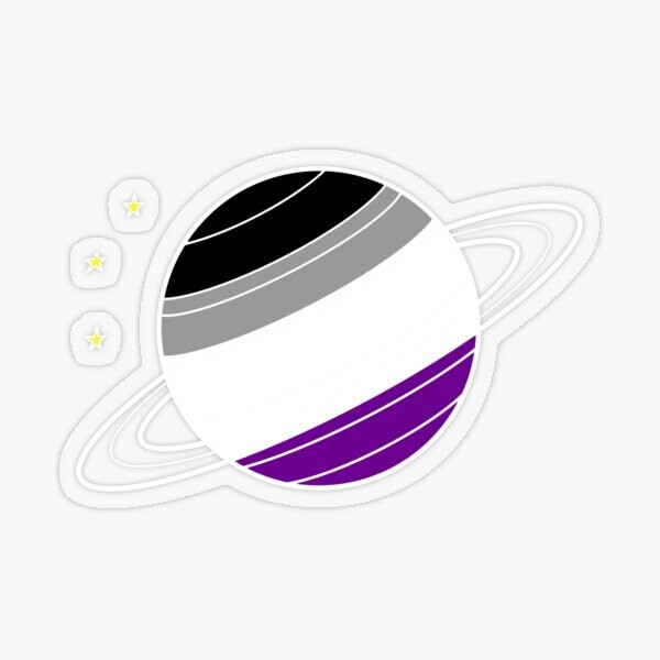 Drapeau Ace Saturne sur fond noir | Sticker