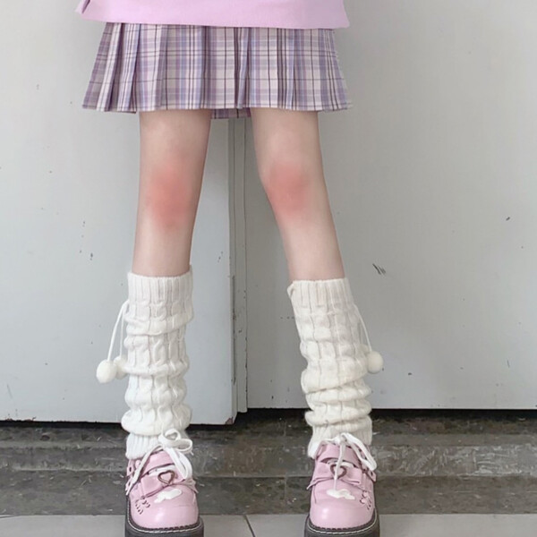  Japan Style lolita Sweet Girly Girl Pile Socks Lolita Knee Pads Socks Set Jk Knee Highs Middle Autumn Winter 