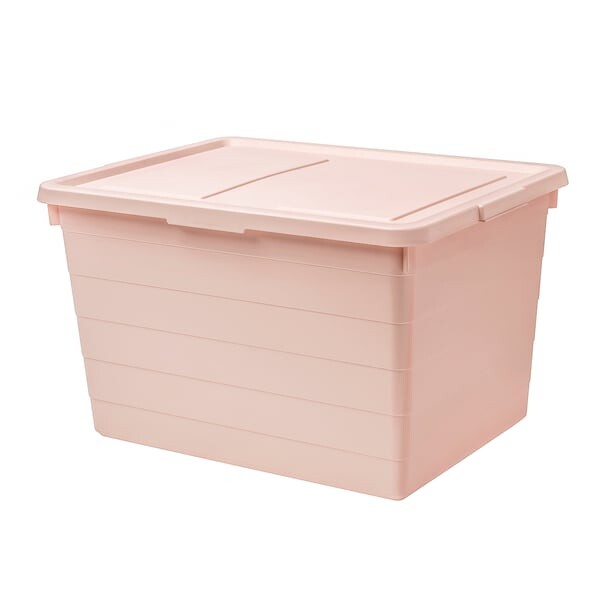 SOCKERBIT Boîte avec couvercle, rose, 38x51x30 cm - IKEA