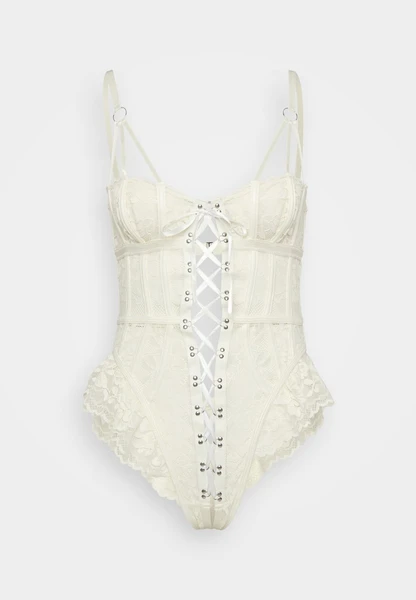 BOUDOIR TEASE CROTCHLESS TEDDY - Body - ivory