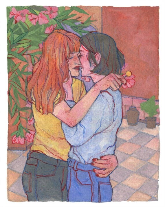KISSES Prints - Original Art - Gouache - Painting