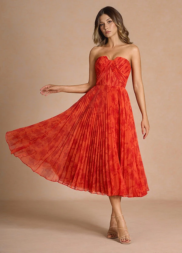 Robe Mi-Longue Tangerine Lyanna | Azazie