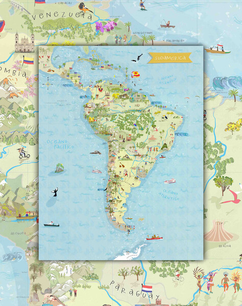 Sudamérica ilustrada - Lámina