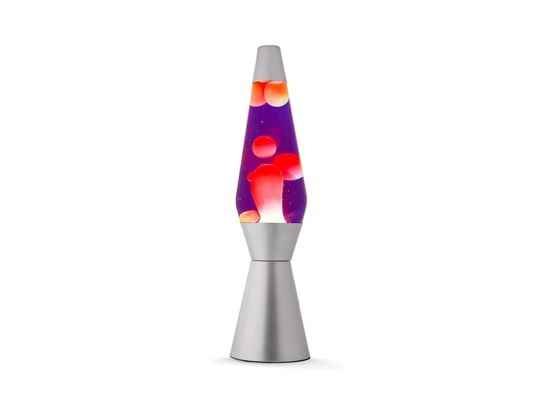 Lampe lave silver 36 cm violet/orange