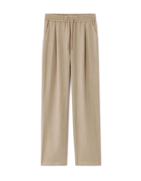 Pantalon loose texturé - beige