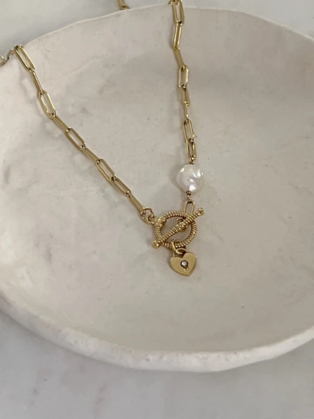 Collier charm coeur - Babouchka Bijoux