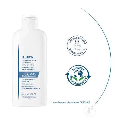 Ducray Kelual Elution Shampoing Doux Rééquilibrant Pellicules 400ml