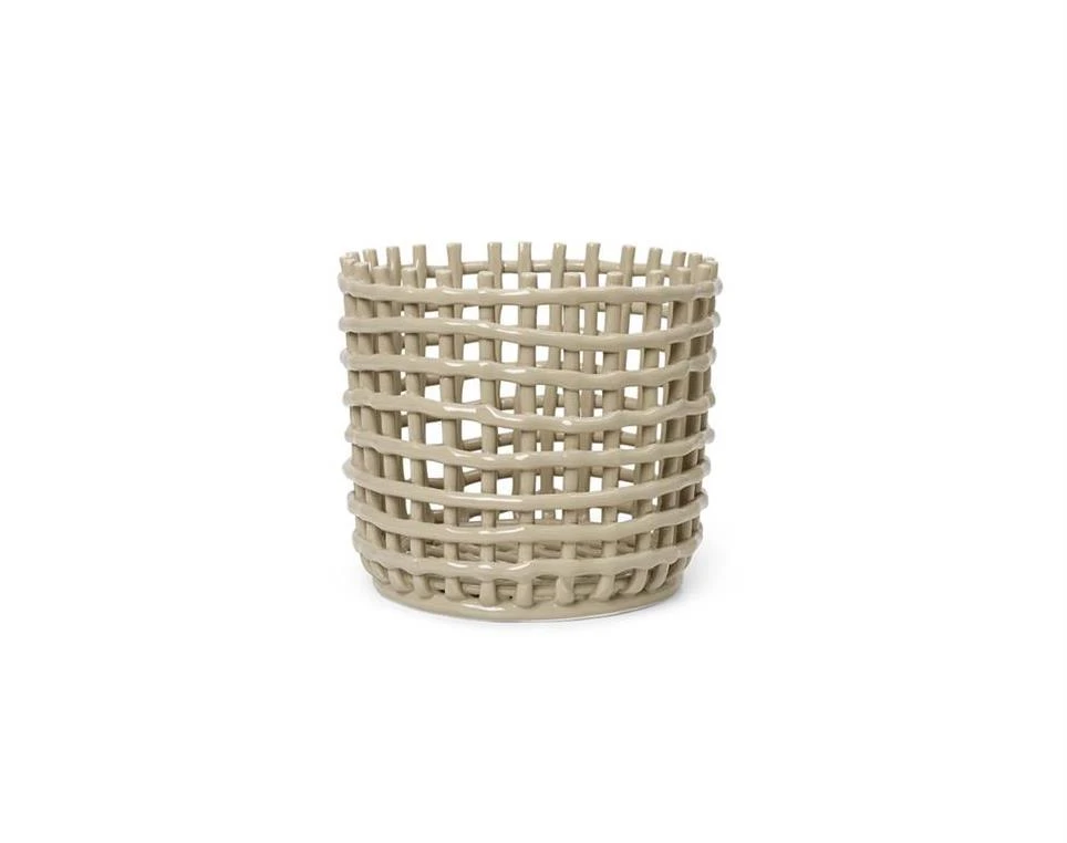 Ceramic Basket L / Cashmere
