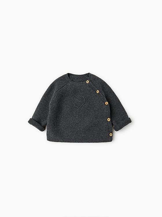 PULL EN POINT MOUSSE À BOUTONNAGE CROISÉ