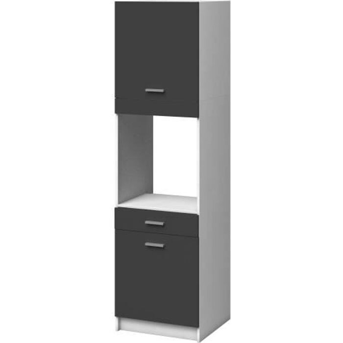 EXTRA - Meuble colonne four de cuisine 60cm - Gris